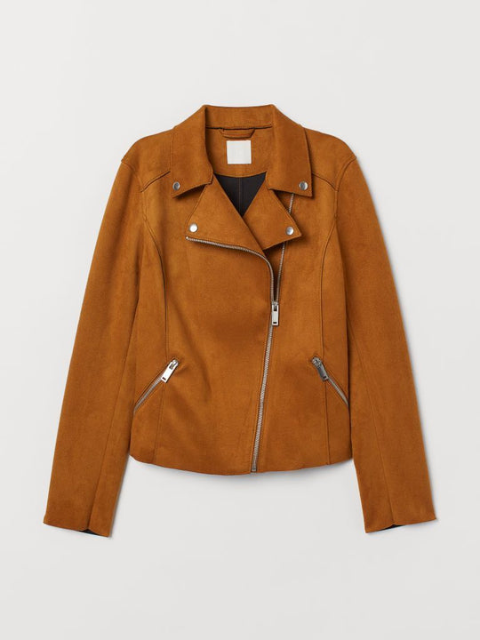 Tan suede biker jacket