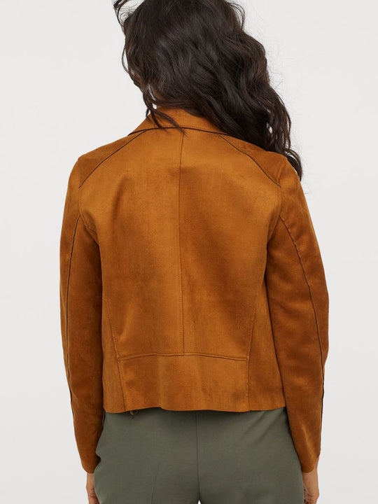 Tan suede biker jacket